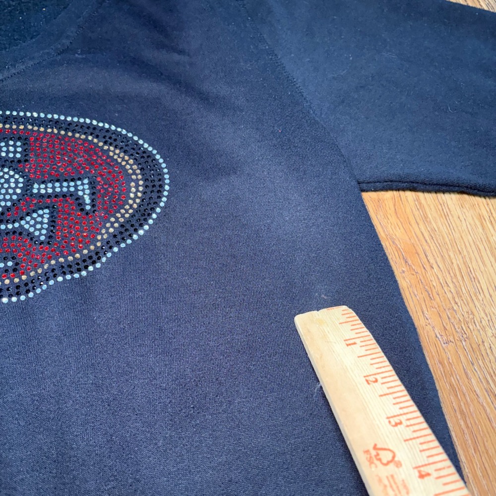 NFL Team Apparel San Francisco 49ers Rhinestone Black Sweatshirt Womens XL Vneck - Picture 6 of 9